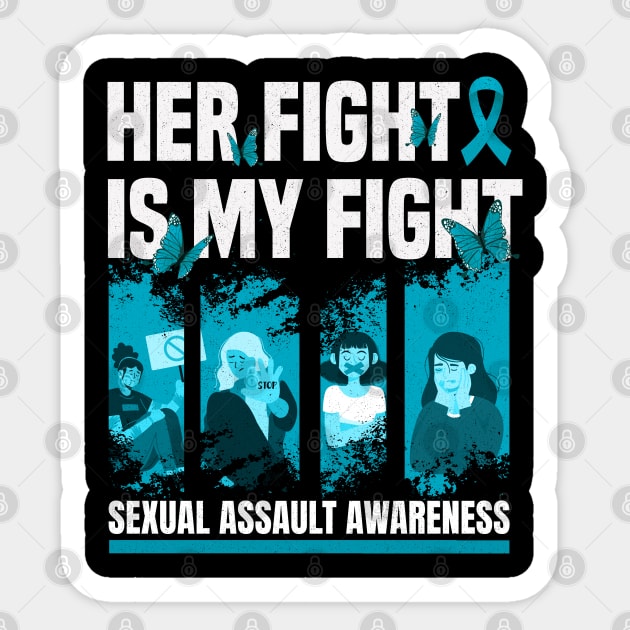 Sexual Assault Awareness Teal Ribbon Women Sticker by badCasperTess